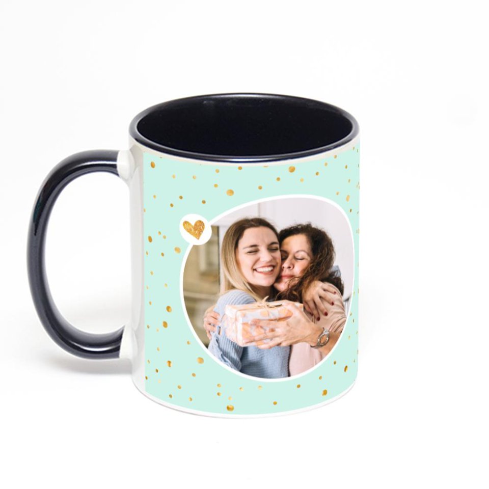 Чёрная кружка с фотопечатью