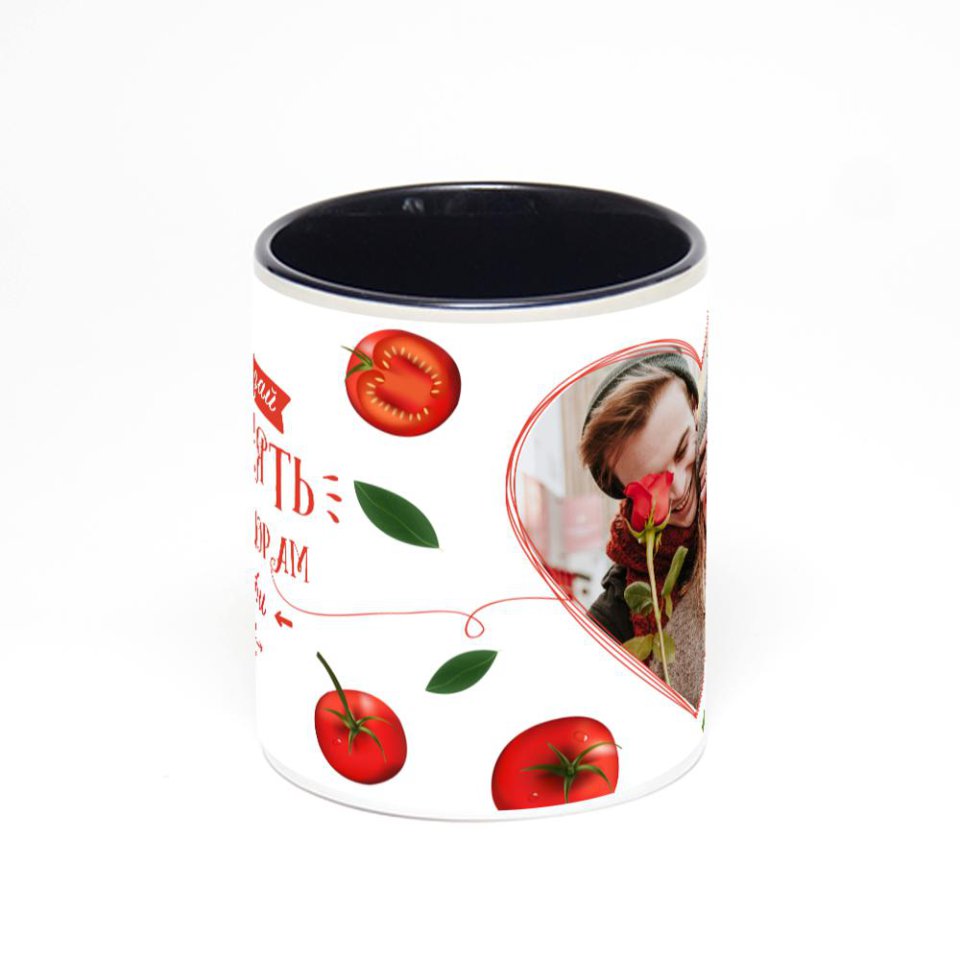 Чёрная кружка с фотопечатью