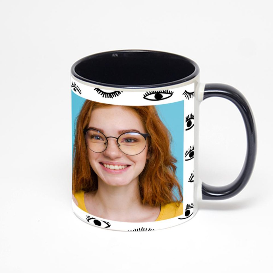 Чёрная кружка с фотопечатью