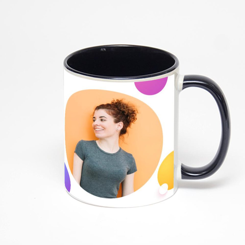 Чёрная кружка с фотопечатью