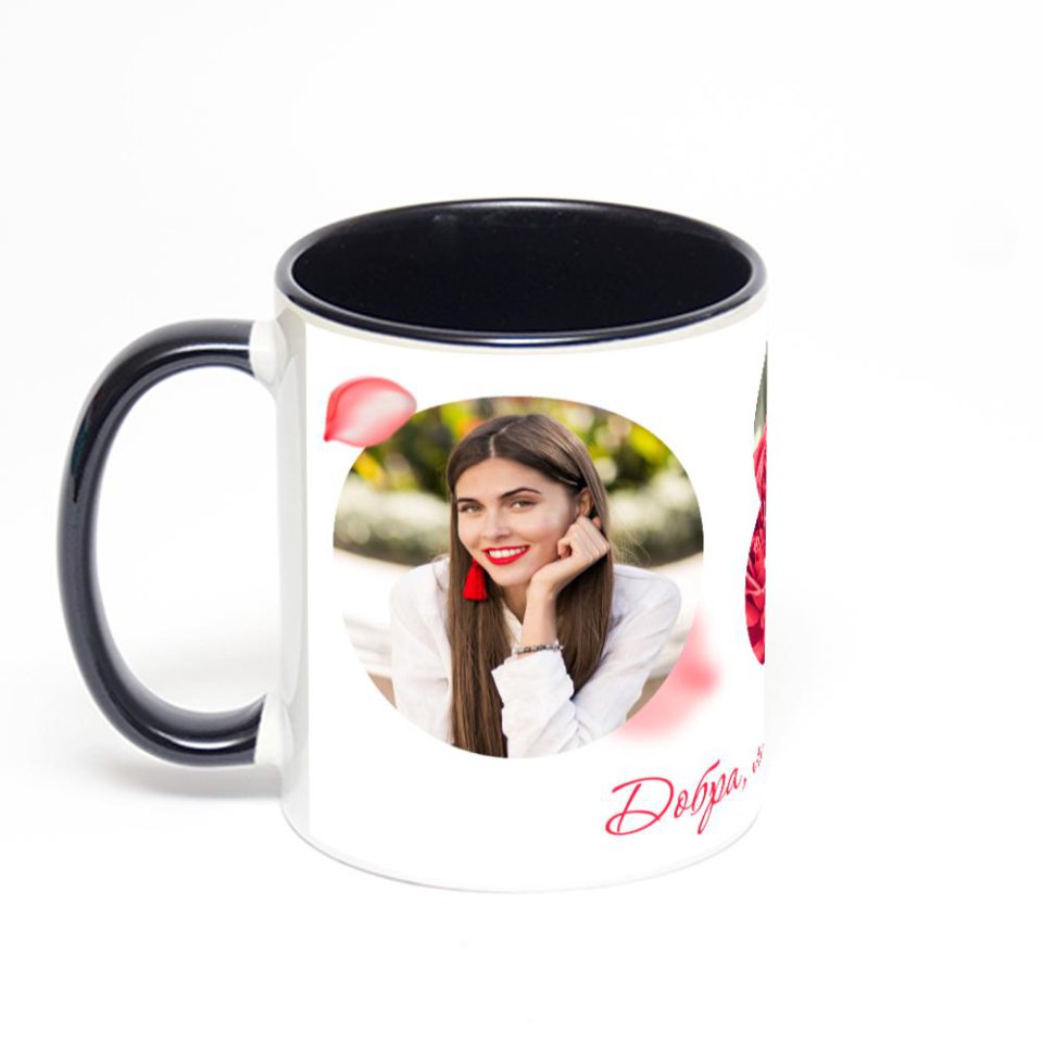 Чёрная кружка с фотопечатью