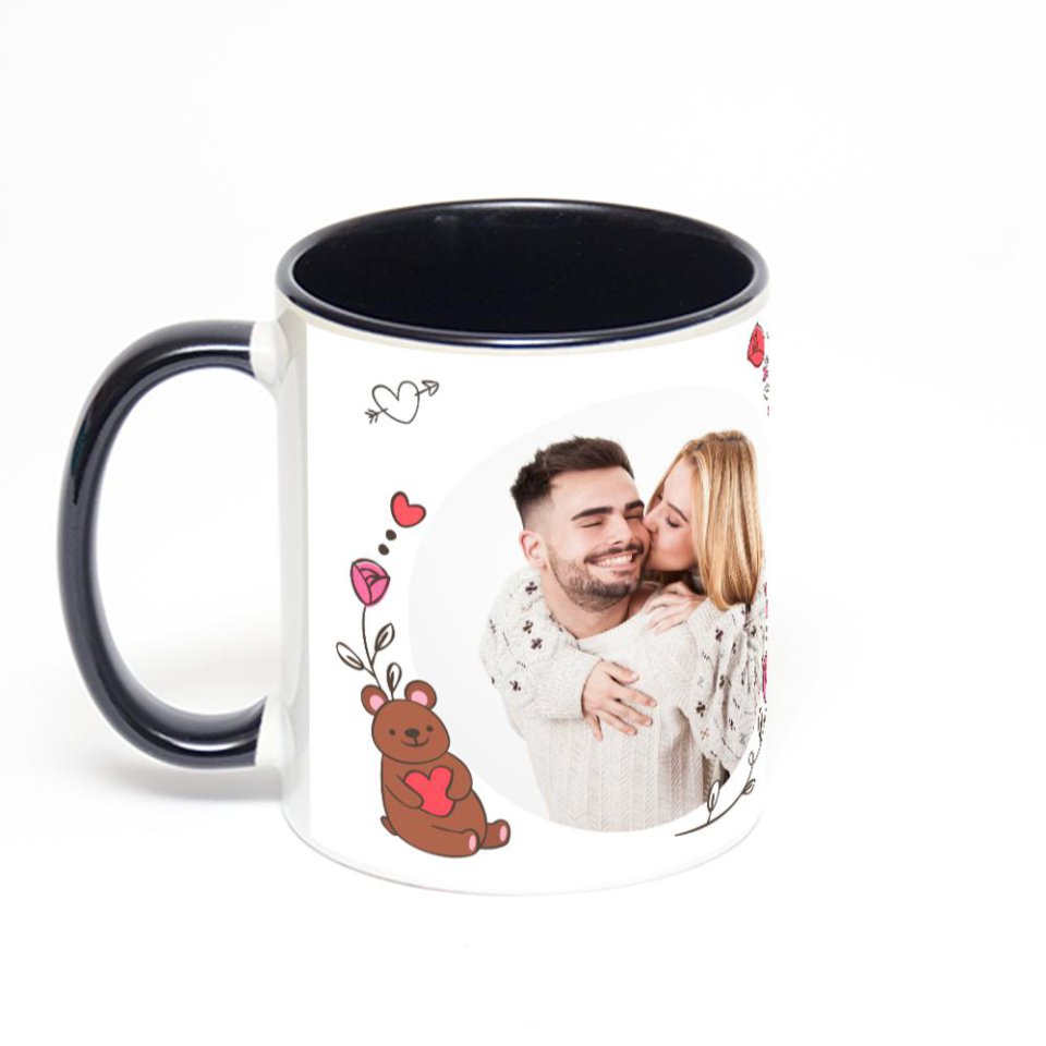 Чёрная кружка с фотопечатью