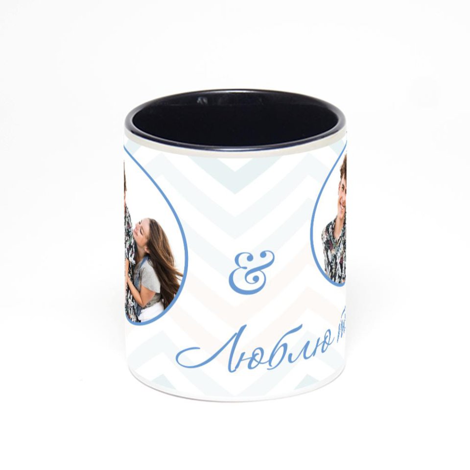 Чёрная кружка с фотопечатью