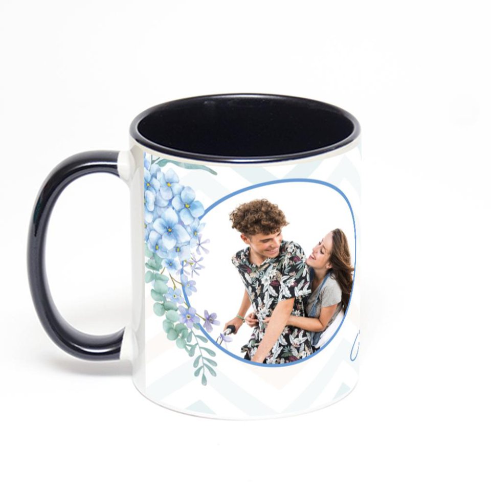 Чёрная кружка с фотопечатью