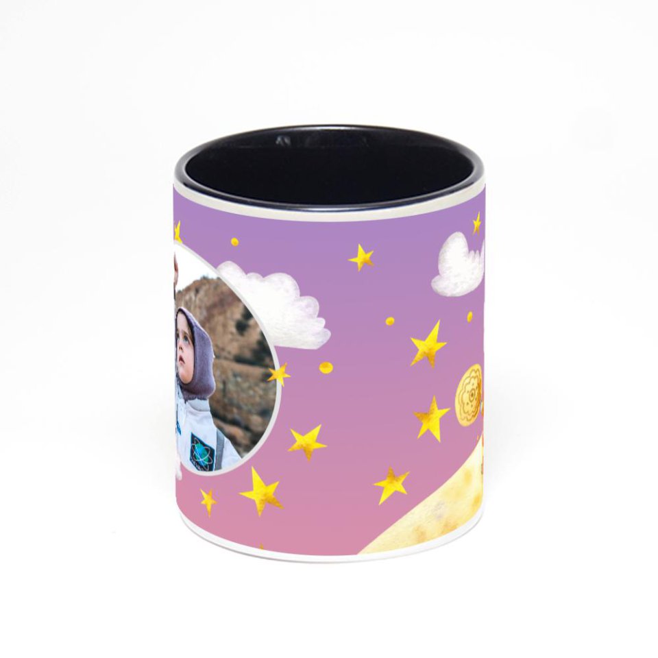 Чёрная кружка с фотопечатью