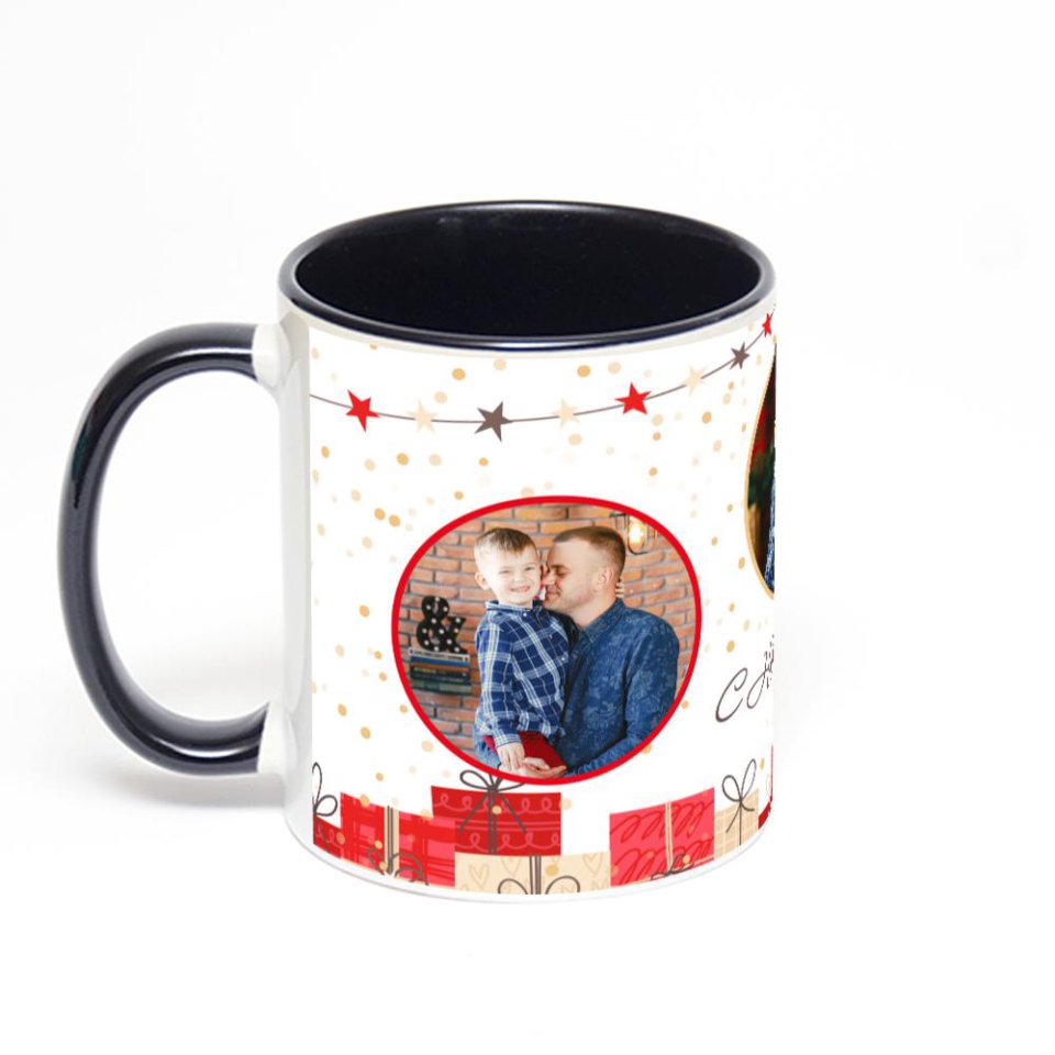 Чёрная кружка с фотопечатью