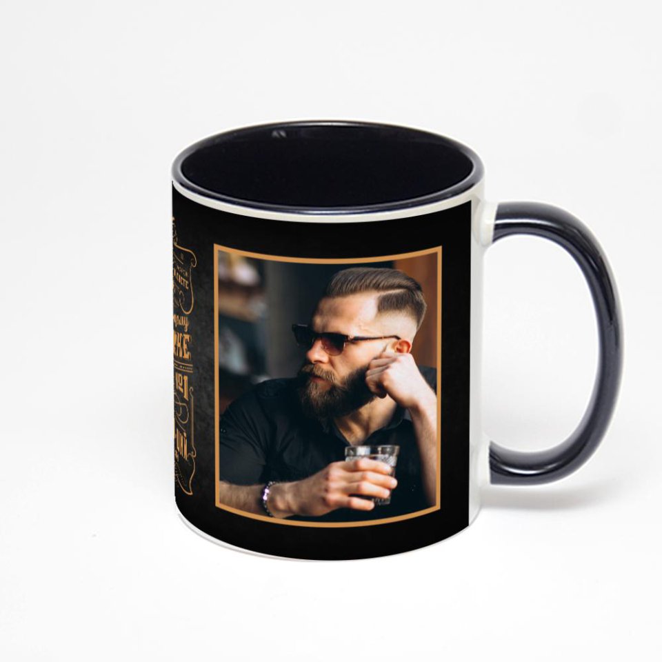 Чёрная кружка с фотопечатью