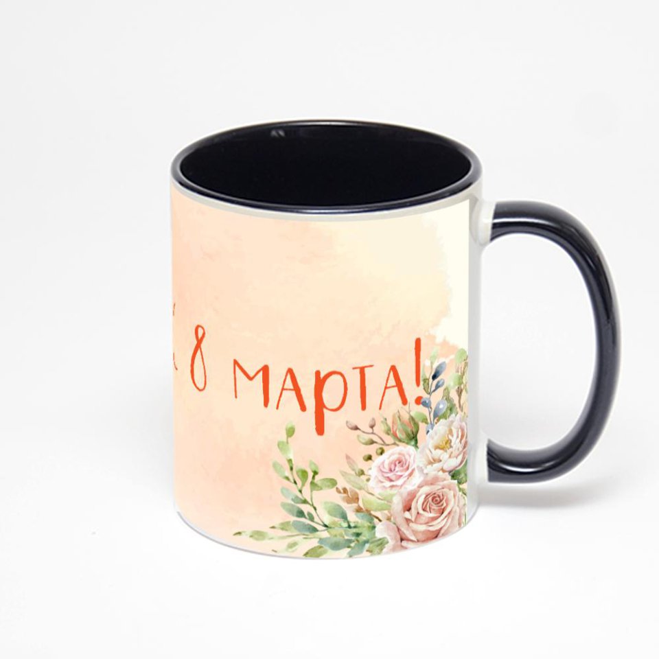 Чёрная кружка с фотопечатью