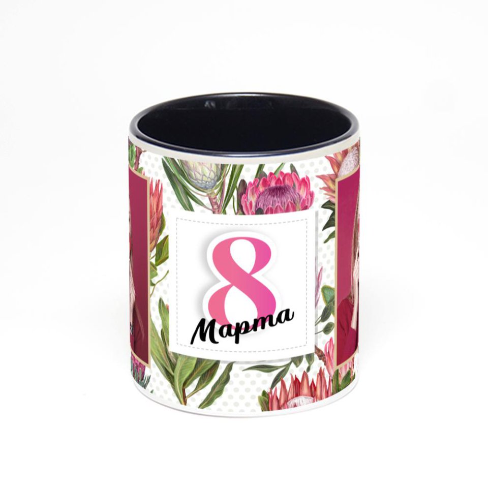 Чёрная кружка с фотопечатью