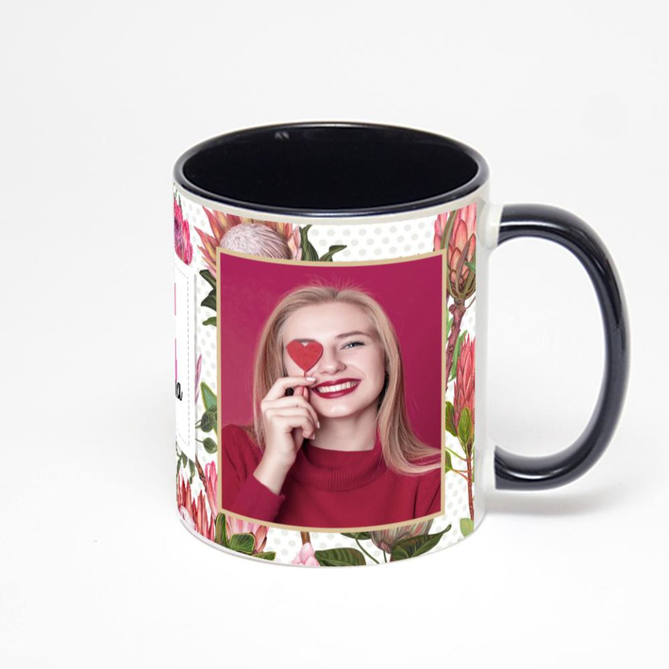 Чёрная кружка с фотопечатью