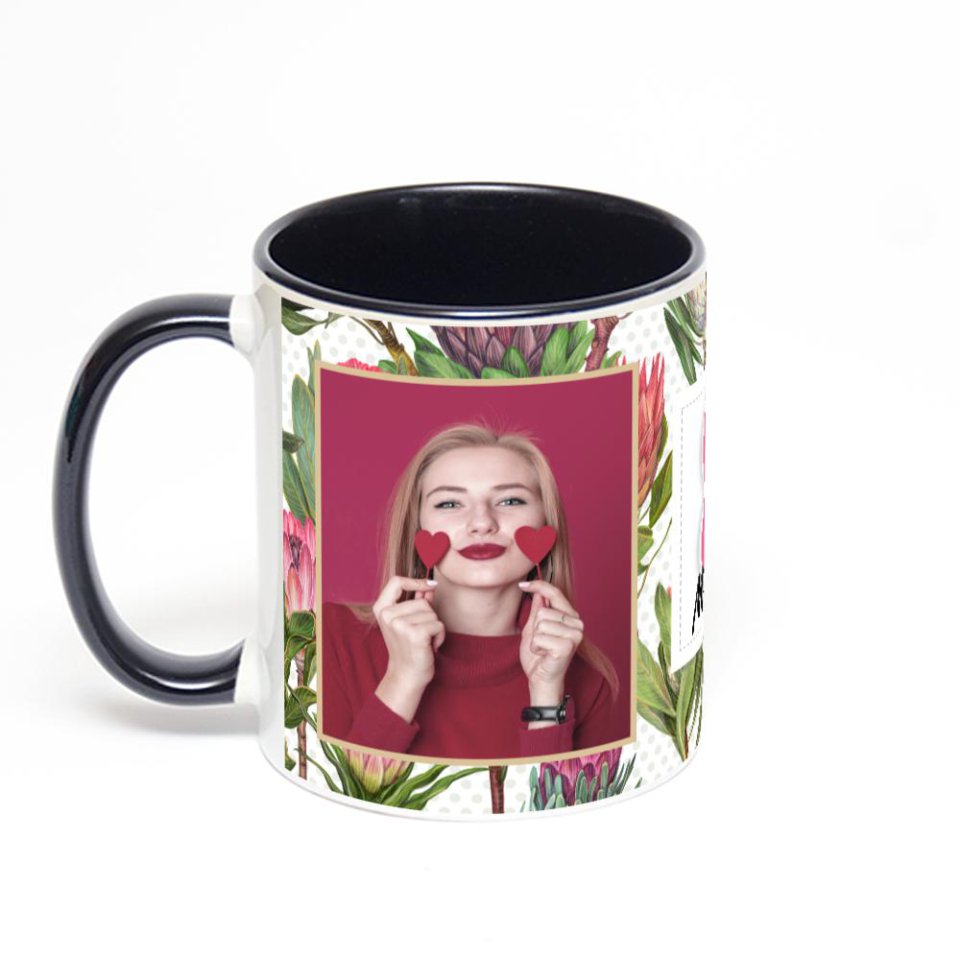 Чёрная кружка с фотопечатью