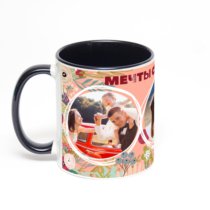 Чёрная кружка с фотопечатью