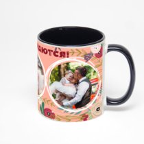 Чёрная кружка с фотопечатью