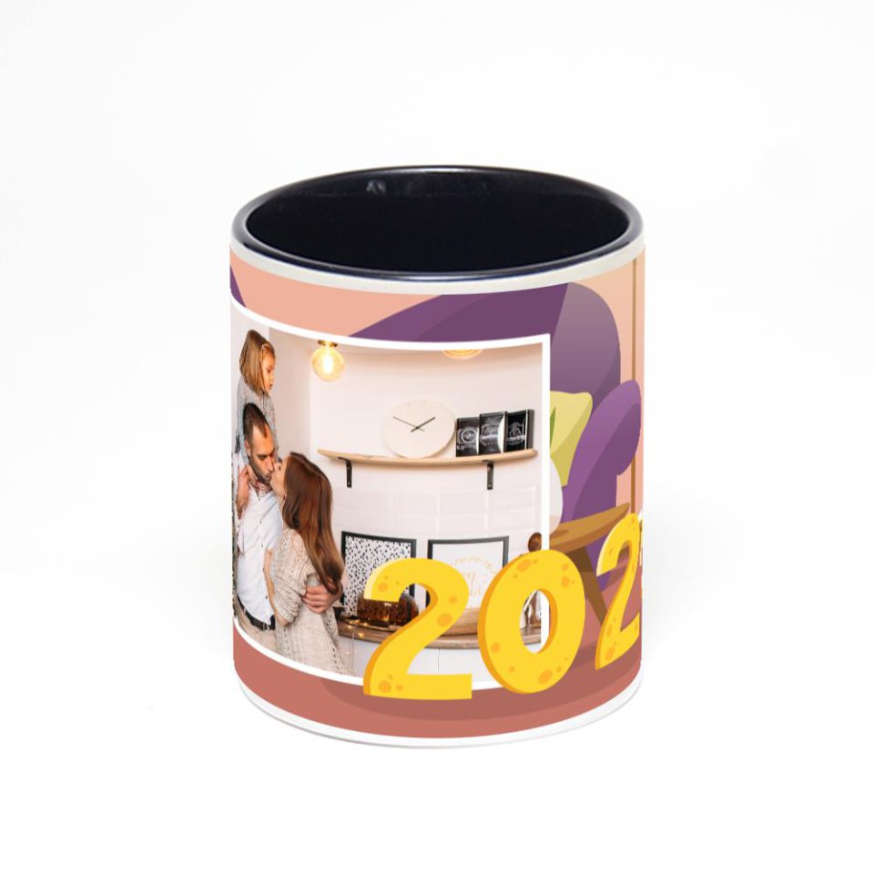 Чёрная кружка с фотопечатью