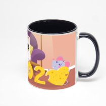 Чёрная кружка с фотопечатью