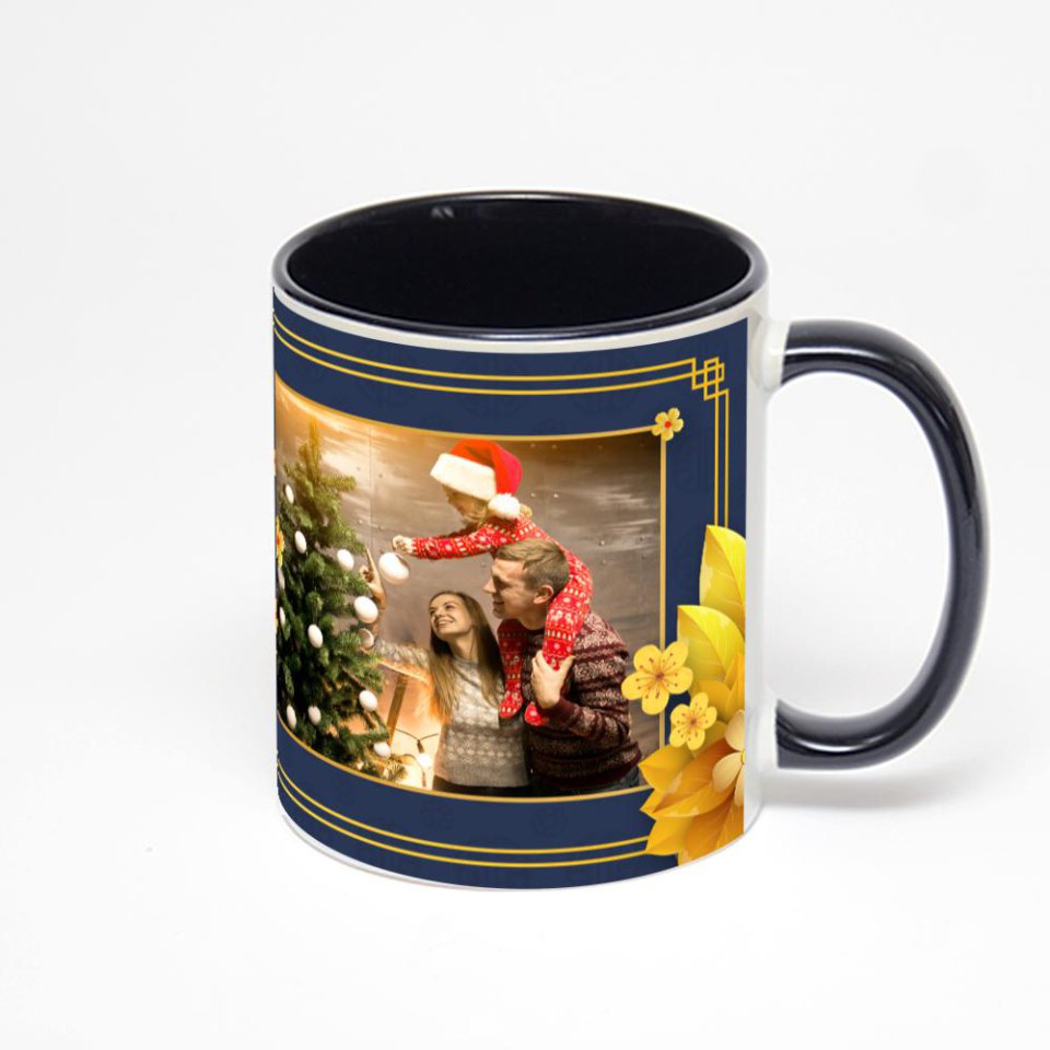 Чёрная кружка с фотопечатью