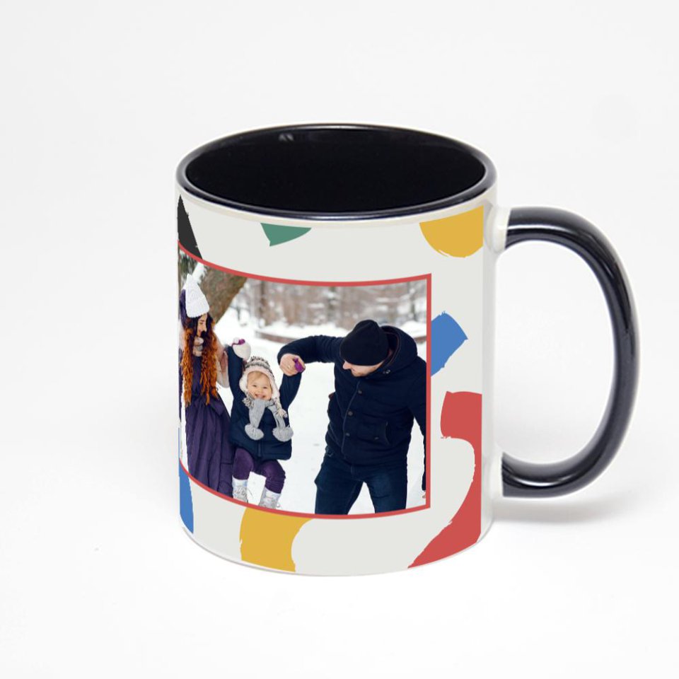 Чёрная кружка с фотопечатью