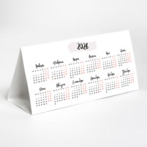 Настольный календарь-домик горизонтальный на 2026 год с загрузкой фотографии и согласованием перед печатью