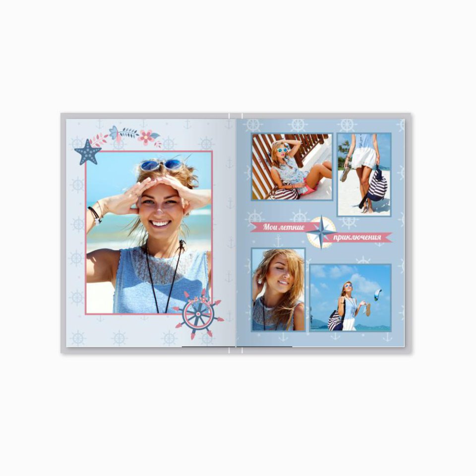 Печать принтбука 15х21 на мелованной бумаге в твёрдой обложке с загрузкой изображений