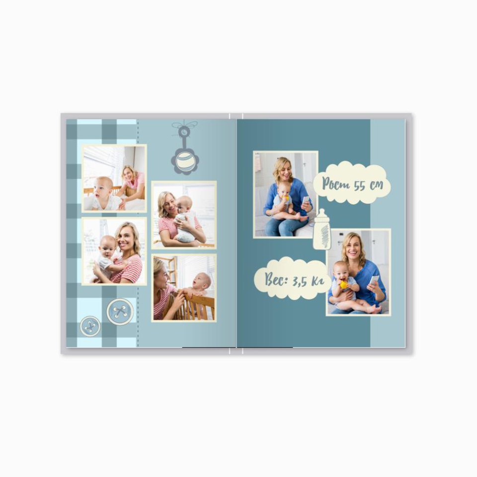 Печать принтбука 15х21 на мелованной бумаге в твёрдой обложке с загрузкой изображений