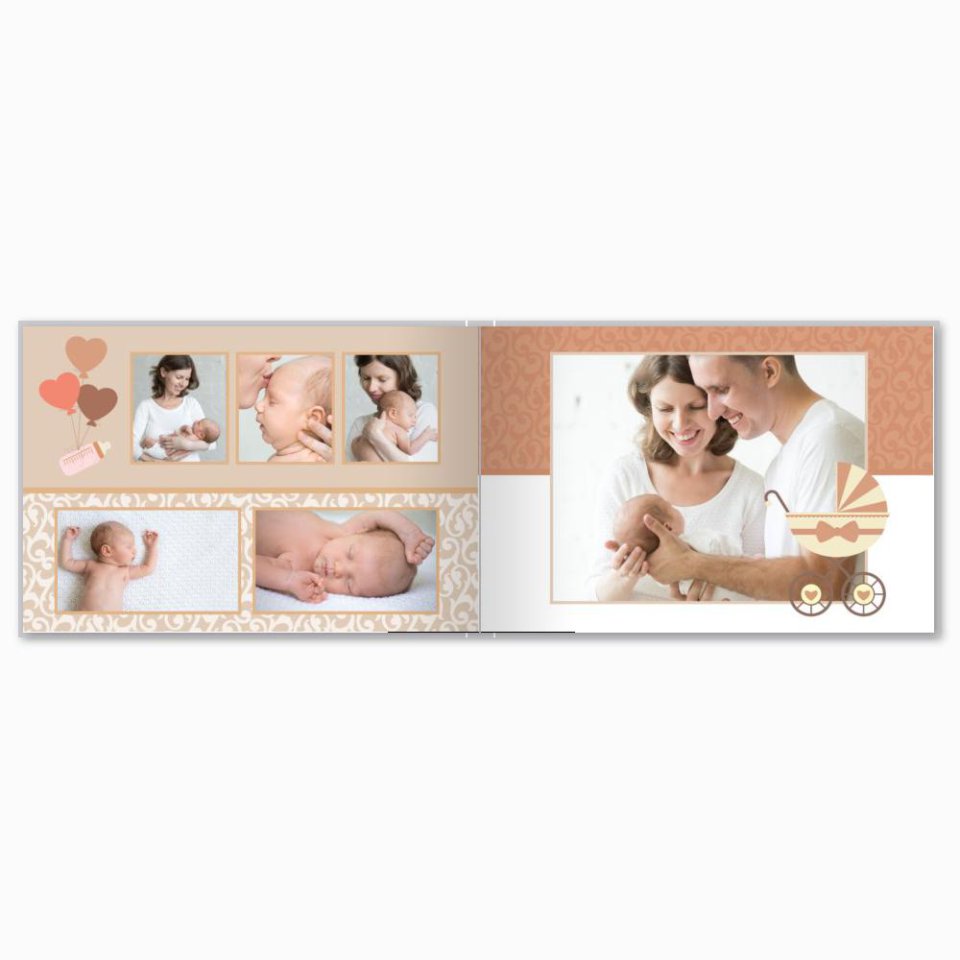 Печать принтбука 21х15 на мелованной бумаге в твёрдой обложке с загрузкой изображений