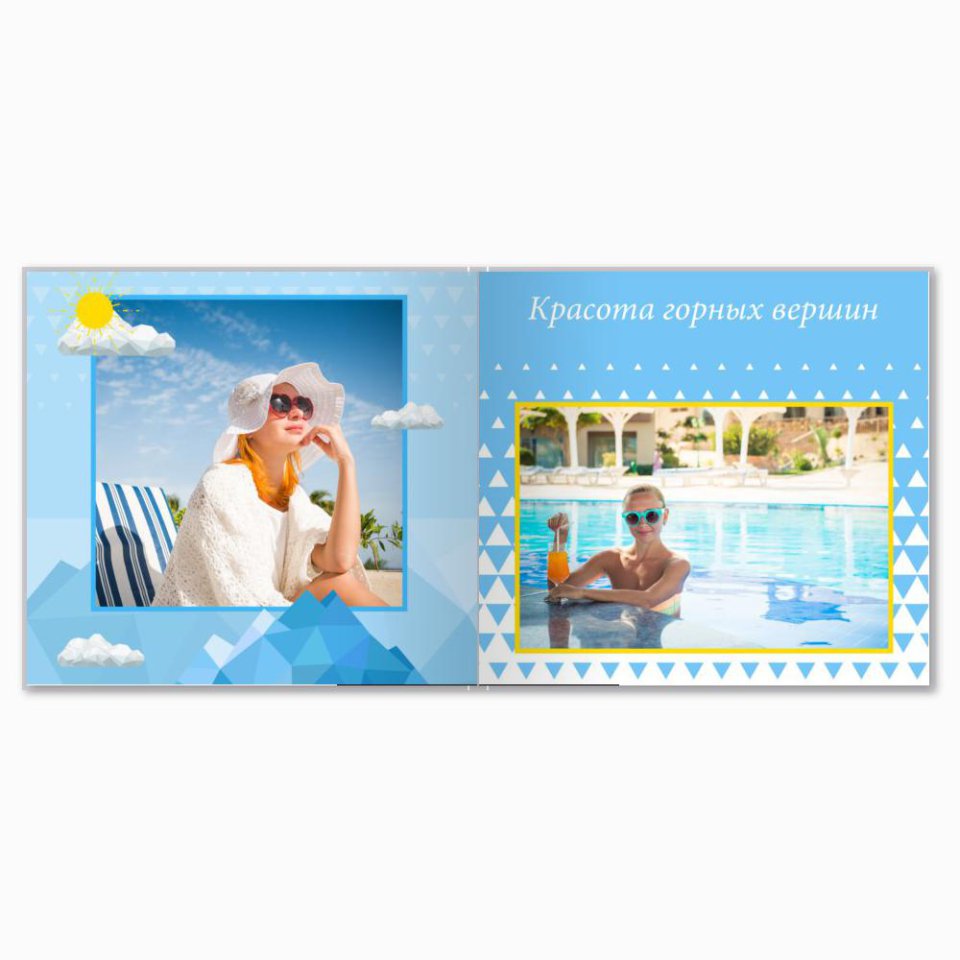 Печать принтбука 21х21 на мелованной бумаге в твёрдой обложке с загрузкой изображений