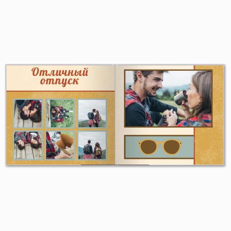 Печать принтбука 21х21 на мелованной бумаге в твёрдой обложке с загрузкой изображений