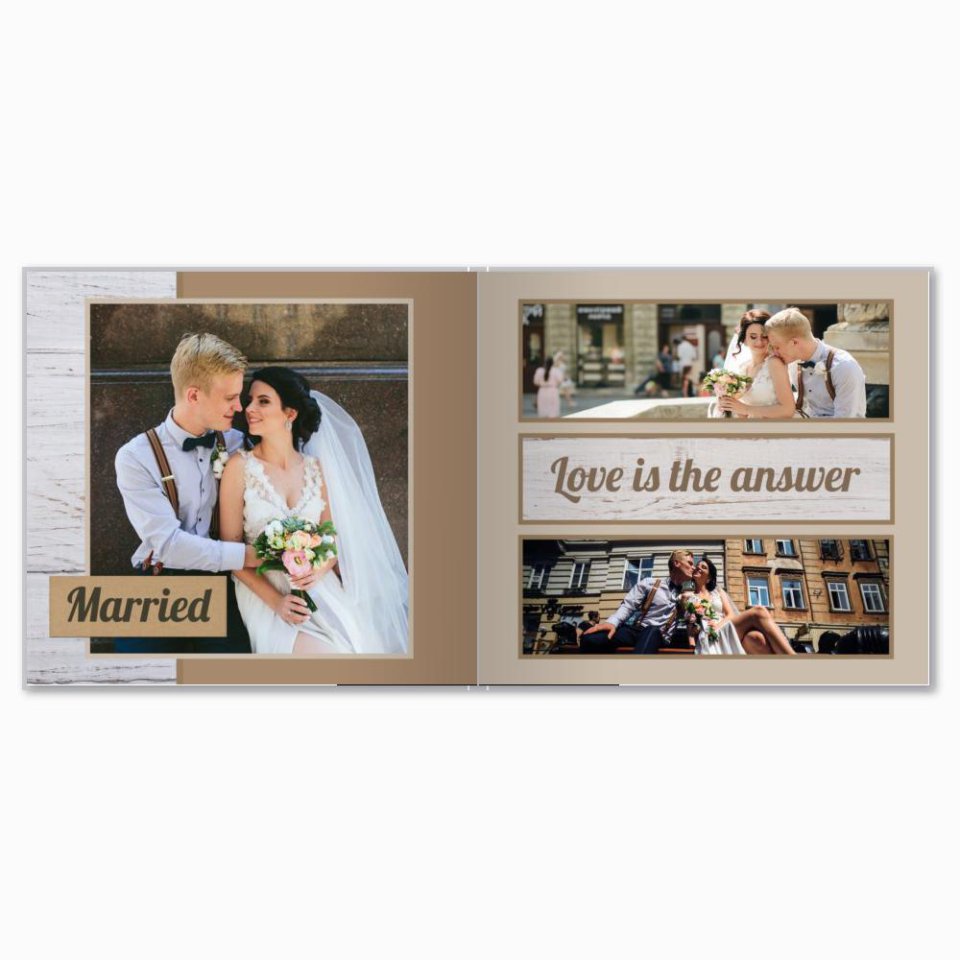 Печать принтбука 21х21 на мелованной бумаге в твёрдой обложке с загрузкой изображений