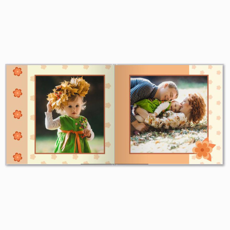 Печать принтбука 21х21 на мелованной бумаге в твёрдой обложке с загрузкой изображений