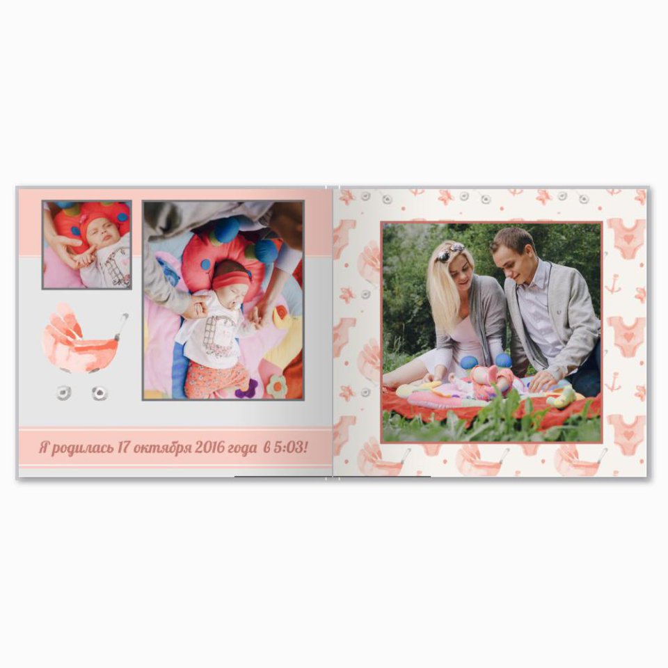 Печать принтбука 21х21 на мелованной бумаге в твёрдой обложке с загрузкой изображений