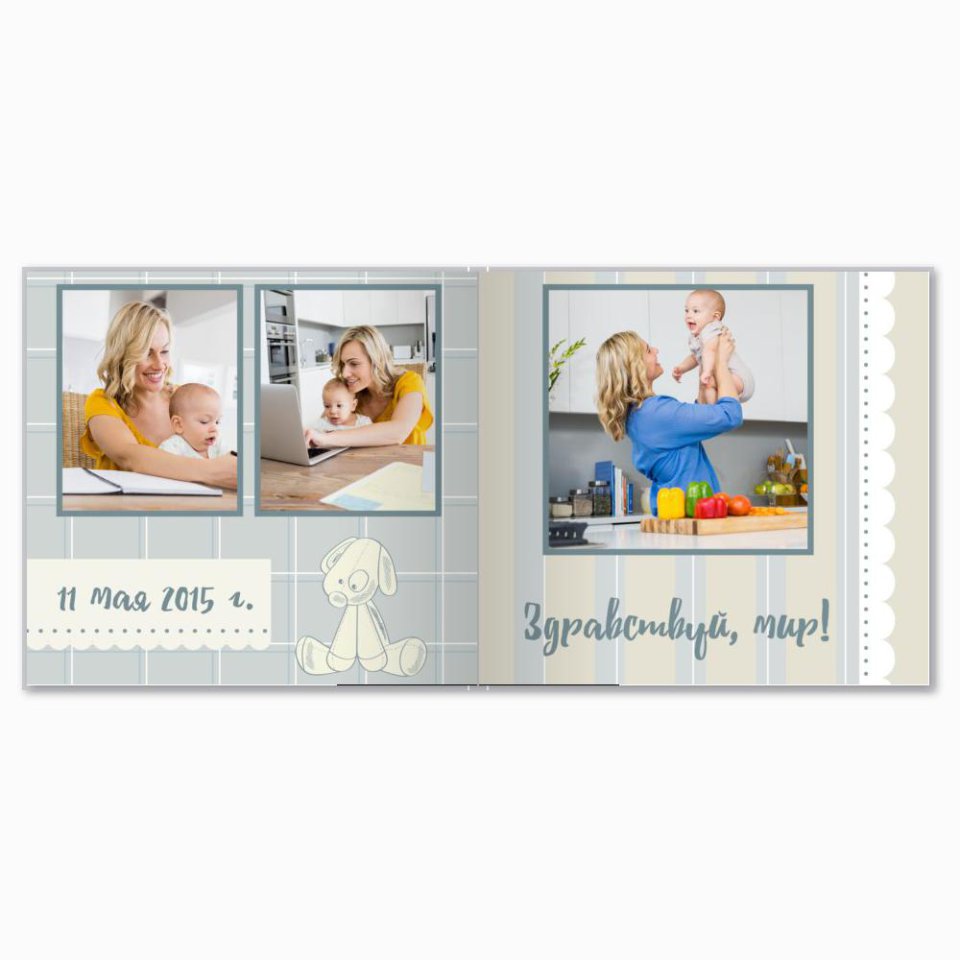 Печать принтбука 21х21 на мелованной бумаге в твёрдой обложке с загрузкой изображений