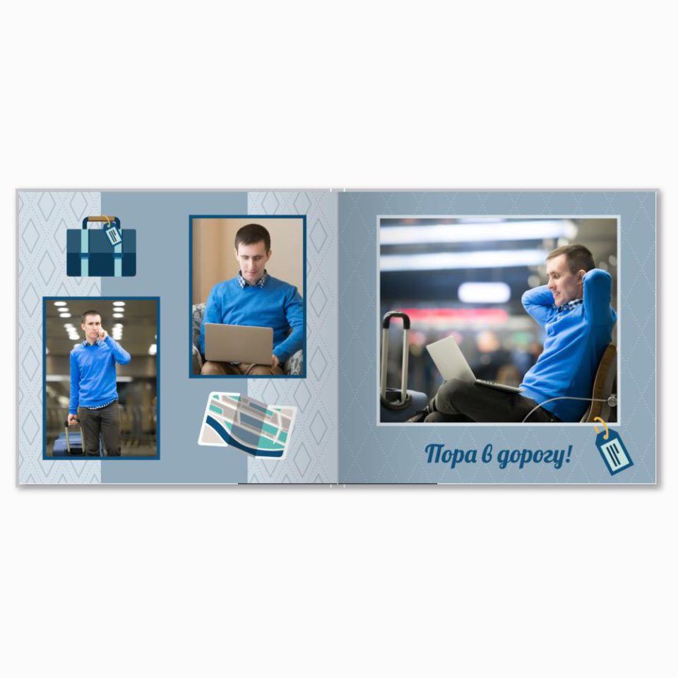 Печать принтбука 21х21 на мелованной бумаге в твёрдой обложке с загрузкой изображений