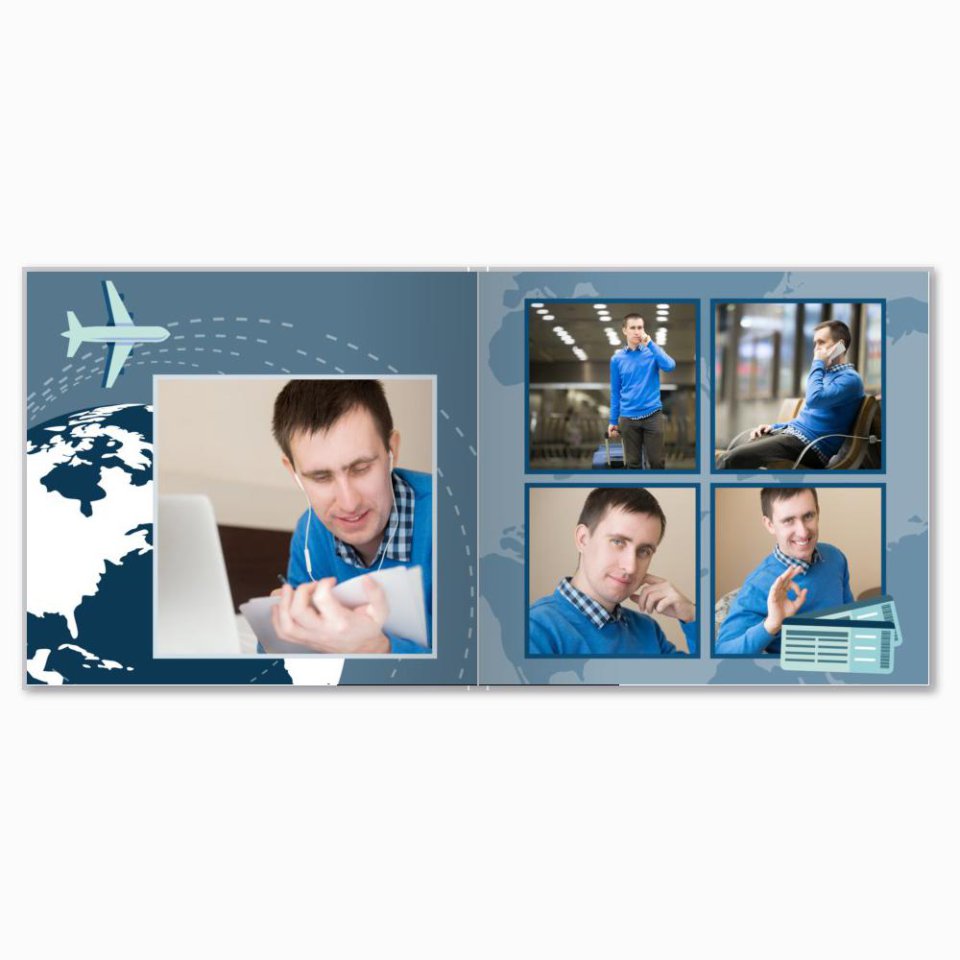 Печать принтбука 21х21 на мелованной бумаге в твёрдой обложке с загрузкой изображений