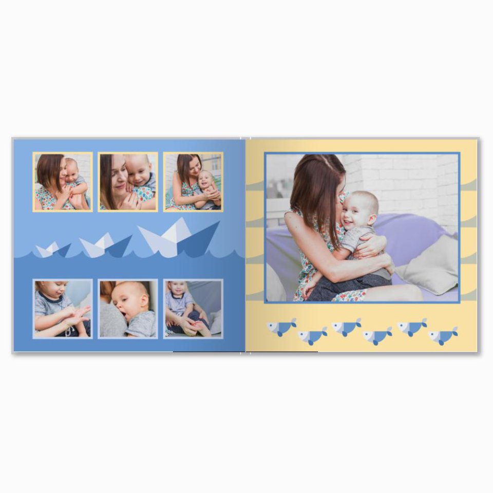 Печать принтбука 21х21 на мелованной бумаге в твёрдой обложке с загрузкой изображений