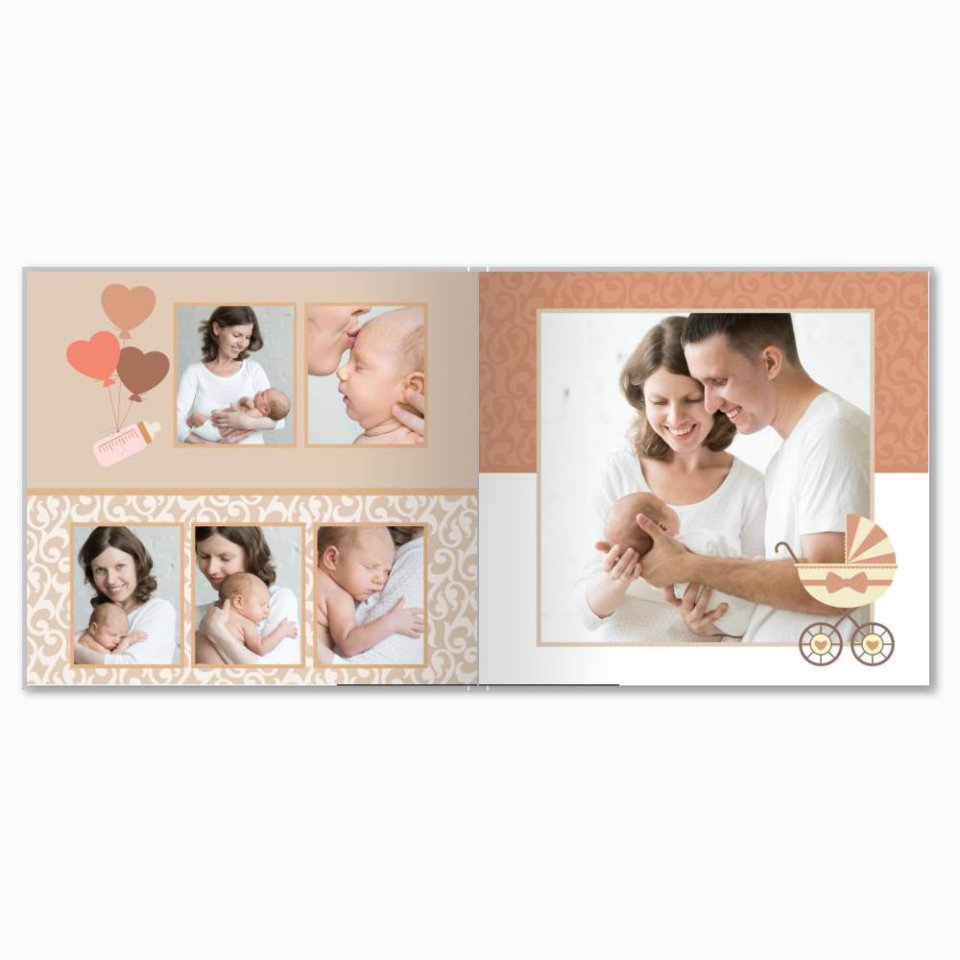 Печать принтбука 21х21 на мелованной бумаге в твёрдой обложке с загрузкой изображений