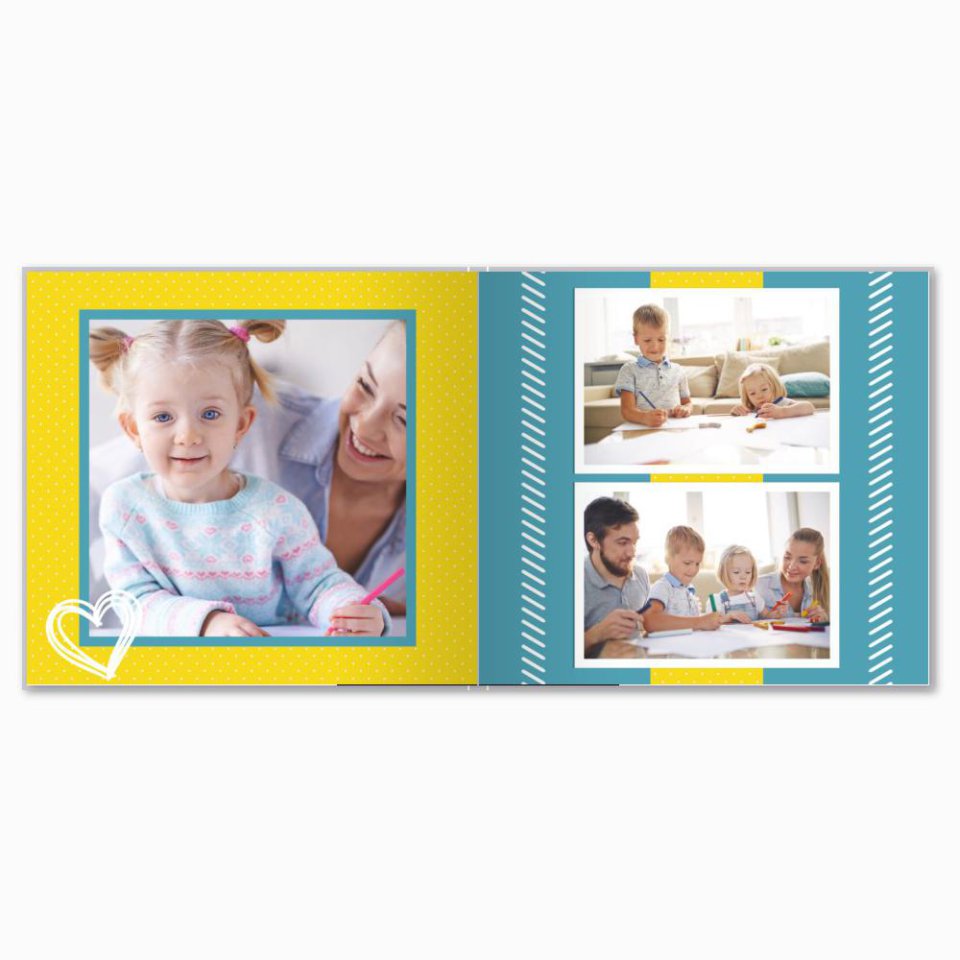 Печать принтбука 21х21 на мелованной бумаге в твёрдой обложке с загрузкой изображений