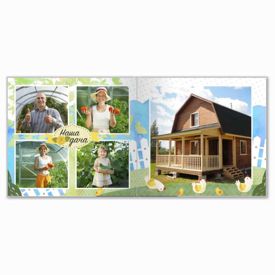 Печать принтбука 21х21 на мелованной бумаге в твёрдой обложке с загрузкой изображений