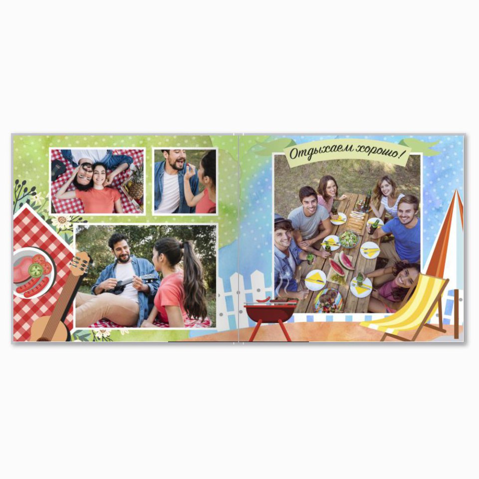 Печать принтбука 21х21 на мелованной бумаге в твёрдой обложке с загрузкой изображений