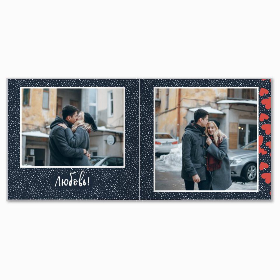 Печать принтбука 21х21 на мелованной бумаге в твёрдой обложке с загрузкой изображений