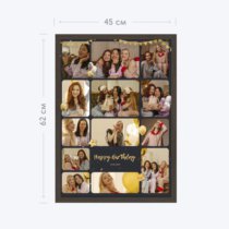 Печать вертикального коллажа 42х60 в рамке цвета венге