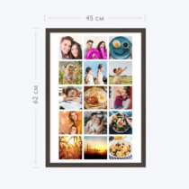 Печать вертикального коллажа 42х60 в рамке цвета венге