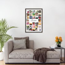 Печать вертикального коллажа 42х60 в рамке цвета венге