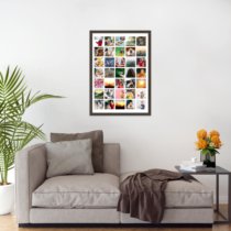 Печать вертикального коллажа 42х60 в рамке цвета венге