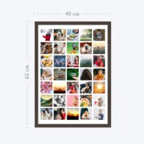 Печать вертикального коллажа 42х60 в рамке цвета венге