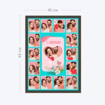Печать вертикального коллажа 42х60 в рамке цвета венге