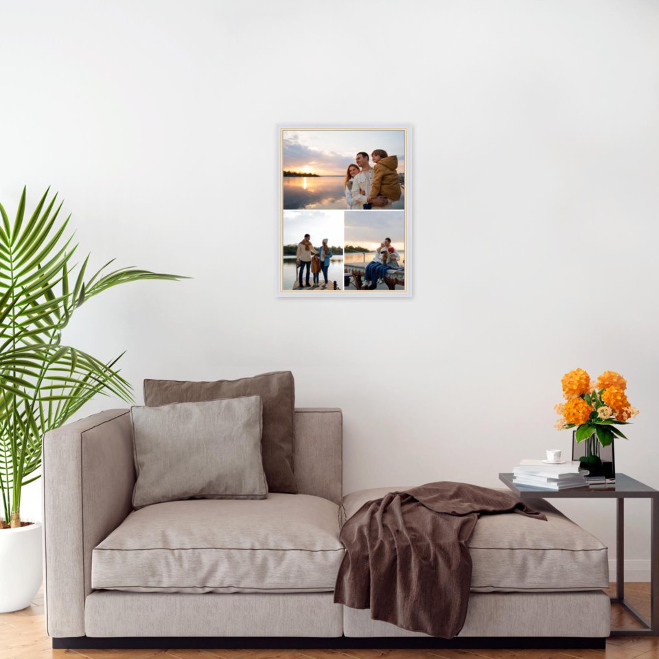 Печать вертикального коллажа в белой рамке 30х40 с загрузкой фотографий