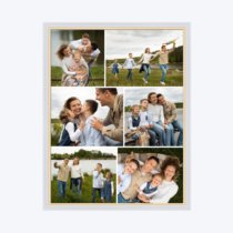 Печать вертикального коллажа в белой рамке 30х40 с загрузкой фотографий