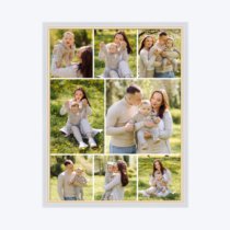 Печать вертикального коллажа в белой рамке 30х40 с загрузкой фотографий