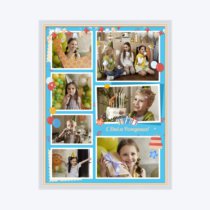 Печать вертикального коллажа в белой рамке 30х40 с загрузкой фотографий