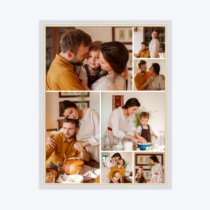 Печать вертикального коллажа в белой рамке 30х40 с загрузкой фотографий